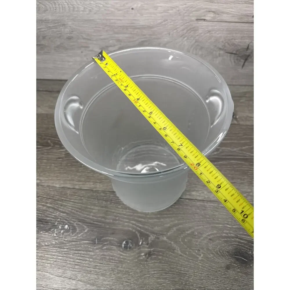 Vintage Italian Frosted Glass Ice Champagne Bucket Raised Grape Pattern 8.5”